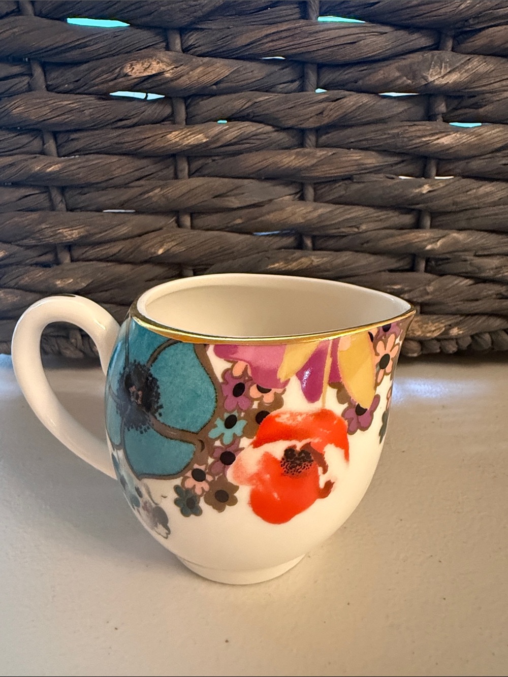 Grace Teaware porcelain Floral Creamer Pitcher - multi poppy pattern